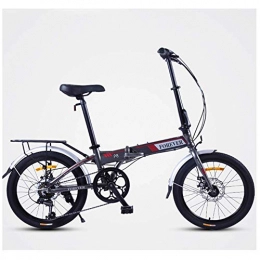 MJY Vélos pliant MJY Vélo pliant pour femme, vélo pliable pour adultes de 20 pouces à 7 vitesses, vélos pliants légers, cadre en acier à haute teneur en carbone, Noir