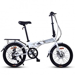 MJY vélo MJY Vélo pliant, vélo pliable léger pour femmes adultes, mini-vélos 20 pouces à 7 vitesses, vélo de banlieue à cadre renforcé, cadre en aluminium, gris, blanc
