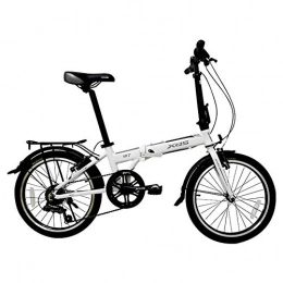 MJY vélo MJY Vélo pliant, vélo pliable pour adultes, vélo de banlieue urbain en alliage d'aluminium à 6 vitesses de 20 pouces, portable léger, vélos avec ailes avant et arrière, blanc