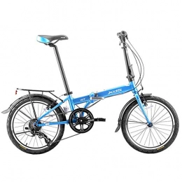 MJY vélo MJY Vélo pliant, vélo pliable pour adultes, vélo de banlieue urbain en alliage d'aluminium à 6 vitesses de 20 pouces, portable léger, vélos avec ailes avant et arrière, Bleu clair