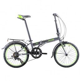 MJY Vélos pliant MJY Vélo pliant, vélo pliable pour adultes, vélo de banlieue urbain en alliage d'aluminium à 6 vitesses de 20 pouces, portable léger, vélos avec ailes avant et arrière, vert
