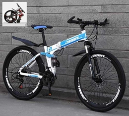 MJY vélo MJY Vélos de montagne pliants de 24 pouces, cadre en acier à haute teneur en carbone, double absorption des chocs variable, vélo tout-terrain pliable rapide pour adulte de montagne 6-6, 21 vitesses