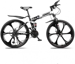 MJY vélo MJY Vélos pliants de vélo de montagne, 26 pouces 27 vitesses Double frein à disque Suspension complète antidérapante, cadre léger, fourche à Suspension 6-6, blanc