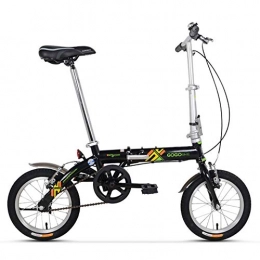 MJY vélo MJY Vélos pliants pour adultes, vélo pliable à vitesse unique pour enfants unisexe, mini-banlieusard à cadre renforcé portable léger de 14 pouces, Noir