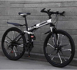 MJY vélo MJY Vélos pliants VTT, 26 pouces 21 vitesses Double frein à disque Suspension intégrale antidérapante, cadre léger, fourche à suspension 7-2, W 4