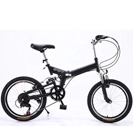 Mltdh Vélos pliant Mltdh 20-inch Folding Road Bike Vélo à vitesse variable, siège réglable, antichoc, design étudiant, vélo, noir