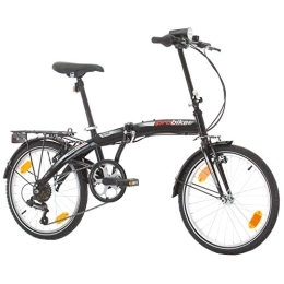 Multibrand Distribution vélo Multibrand Probike 20 Pouces Vélo Pliant, Shimano 6 Vitesses, vélo Homme et vélo garçon, Convient de 155 cm à 185 cm (Noir)