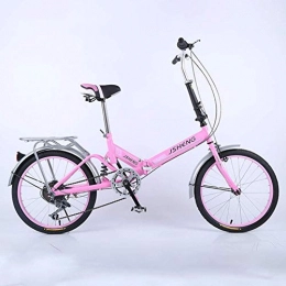 MUZILIZIYU Vélo Pliante Vélo Vélo, Ultra Lumière Portable Portable Femme Femme Student, Blanc (Color : Pink)