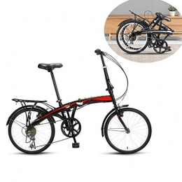 MYGIRLE 20 Pouces Vélos Pliants Vélos Pliants pour Adultes Lightweight Unisexe avec Panier Et Confort Selle,Rouge