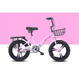 Mzl vélo MZL 18 Pouces vélo Pliant for Enfants, VTT One-Roue, Pneus Gras, Convient for 8-14 Year Old Hommes et Femmes Vélos (Couleur : Rose)