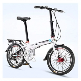 NENGGE vélo NENGGE Adulte Vélo Pliant, 20 Pouces 7 Vitesses Bicyclette Pliable, Cadre en Aluminium, Simple à Transporte, Femmes Vélo de Ville Pliant, Blanc