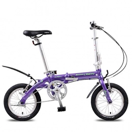 NENGGE vélo NENGGE Micro - Vélo Pliante, Adulte Étudiant 14" Cadre en Aluminium Vélo Pliant, Simple à Transporte Vélo de Ville Pliant avec d'un Garde Boue, Violet
