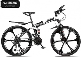 NENGGE vélo NENGGE Montagne Vélo pliant montagne vélo bicyclette 21 vitesses 27 vitesses à double amortisseur roue intégré pliage hors route (Color : White)