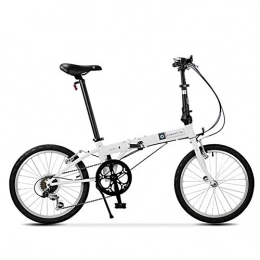 NENGGE vélo NENGGE Vélo Pliant, Adulte 20" 6 Vitesses Vitesse Variable Bicyclette Pliable, Siège Ajustable, Ultra léger Simple à Transporte Vélo de Ville Pliant, Blanc