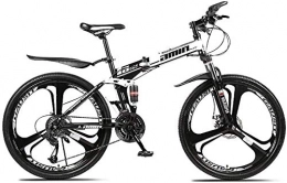 NENGGE Vélos pliant NENGGE Vélo pliant, Adulte 30 vitesses équipement complet de suspension à double VTT de frein à disque, en acier haute teneur en carbone vélo pliant de fond (Color : White)