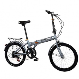 nobran vélo Nobran Vélo pliable à vitesse variable de 50, 8 cm pour adultes de voyage, vélo de voyage pliable pour les navetteurs, support de transport et sac de rangement en nylon épais, gris, 50, 8 cm