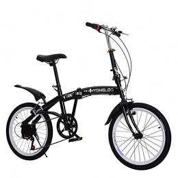 NoMI Vélos pliant NoMI Pliants Vélos Vélo 20 Pouces 6-Speed Urban Pliable Bike Bicyclette pour Réglables Cadre en Acier Guidon Et Selle Comfort léger Variable -Vitesse Black