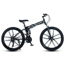 NYASAA vélo NYASAA Modèles de vélo de Montagne pour Hommes et Femmes, Cadre en Acier au Carbone, vélo Pliable à Vitesse Variable, adapté aux Sorties Sportives et aux trajets Quotidiens (Black)
