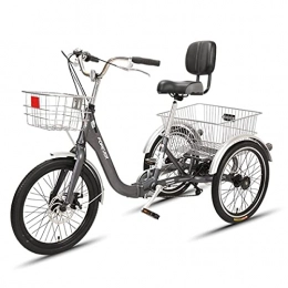 OHHG vélo OHHG Tricycle Pliable Cruiser Bikes Trikr Bike Adulte Tricycle Pliable Cadre en Acier au Carbone Shopping Exercice Loisirs avec Panier Grande Taille (Taille: Noir)