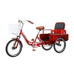 OHHG vélo OHHG Vélo Trois Roues avec Panier d'achat Tricycle Adulte avec siège arrière Pliant Vélo Tricycle Personnes âgées Femmes Hommes Trikes Loisirs Shopping