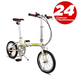 Pegas vélo P-Bike Vélo pliant vélo pliable – 16" 7 vitesses, vélo compact, Femme Homme, ivoire