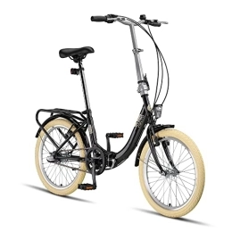 PACTO vélo PACTO NINE Vélo Pliant - Vélo Pliant de Haute Qualité - 27 cm Cadre en Acier - 20 Pouces Roues en Aluminium - 3 Engrenages Shimano NEXUS - V -Freni - Facile à plier - Vert (Noir)
