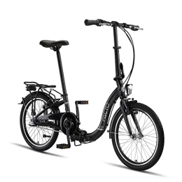 PACTO vélo PACTO Seven Vélo Pliant - Vélo Néerlandais - 27 cm Cadre en Aluminium - Jantes en Aluminium - 3 Engrenages Shimano Nexus - Freins à Disque - Facile à Plier - Noir