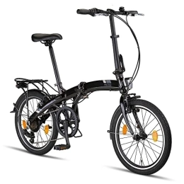 Generic vélo PACTO Three - Vélo pliant de qualité supérieure 27 cm - Cadre en aluminium de 20 pouces - Roues en aluminium 6 vitesses Shimano - Freins pliants en V - Facile à plier en 10 secondes - Vélo pliant