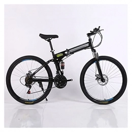 paritariny Vélos pliant paritariny Complete Cruiser Bikes, Vélo de Montagne Vélo 24 et 26 Pouces 24 / 27 / 30 Vitesse Pliante Vélo Vélo Adulte Double Disque Vélo Vélo Vélo Vélo (Color : Black, Size : 21)