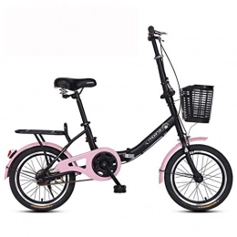 COS NI vélo Petit vélo Extérieur vélo Pliant étudiant Adulte Universel vélo Shopper vélo Traditionnel Lightweight Trajets vélo Manned vélo 16 Pouces sécurité (Color : Pink)