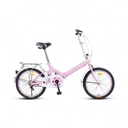 COS NI vélo Petit vélo Vélo Pliant Vélo Ultraléger Ville vélo vélos Mini vélos Compact vélos 20 Pouces sécurité (Color : Pink)