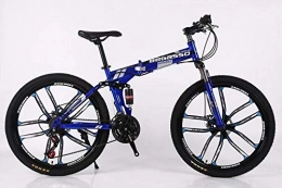 BLTR Vélos pliant Pratique Vélo de Montagne Ultra-léger Pliable 4 Variables Vitesse Double Frein Pliant vélo for Homme et Femmes vélo Adulte Haute qualité (Color : Blue 10 Blade, Size : 24)