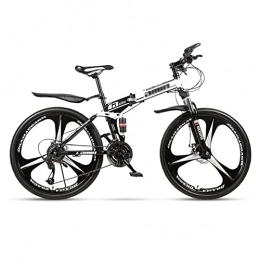QCLU vélo QCLU Vélo de vélo de Montagne Pliable Fitness en Plein air Vélo à vélo de Loisirs 24 / 26 Pouces 3 Coupe-Cutter, for Homme Femmes Filles garçons (Color : Black-A, Taille : 26 inch- 27 Speed)