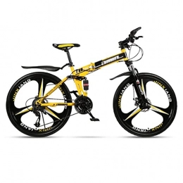 QCLU vélo QCLU Vélo de vélo de Montagne Pliable Fitness en Plein air Vélo à vélo de Loisirs 24 / 26 Pouces 3 Coupe-Cutter, for Homme Femmes Filles garçons (Color : Yellow-A, Taille : 24 inch- 24 Speed)