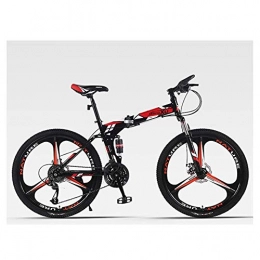LHQ-HQ Vélos pliant QGL-HQ Sports de Plein air 26" Folding Mountain Bike 27 à Deux Vitesses Suspension vélo Double Disque de Frein vélo Sports de Plein air Mountain Bike (Color : Red)