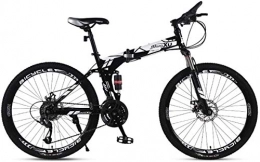 Qianqiusui vélo Qianqiusui Mountain Bike 21 / 24 / 27 Speed ​​Frame en Acier 27, 5 Pouces à 3 Branches Roues Double Suspension vélo Pliant, Rouge, 24speed (Color : White, Size : 21speed)