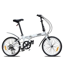 QYTEC Vélos pliant QYTEC zxc Vélo pour homme Roue en pouces Cadre en acier carbone 6 vitesses Vélo de montagne pliable Sport de plein air Vélo de descente (couleur : B blanc)