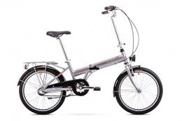 ROMET Vélos pliant ROMET WIGRY Vélo de Ville Unisexe pour Adulte Argenté / Rouge Taille M