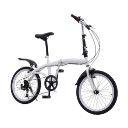SABUIDDS vélo SABUIDDS Vélo pliant de 20 pouces avec 7 vitesses - Vélo pliable pour homme et femme - Vélo de ville pliable pour adulte - Convient à partir de 135 cm à 180 cm - Pour le sport en plein air - Blanc