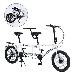 SASOKI Vélo tandem pliable pour 3 personnes, matériau en acier à haute teneur en carbone, résistant à la rouille et durable, idéal pour les voyages en famille et l'équitation en couple