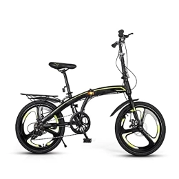 SLDMJFSZ vélo SLDMJFSZ Acier Carbone Vélo Pliant, 20 Pouces Bicyclette Pliable Vélo d'équitation, Vélo Pliant Ultra-léger pour Hommes et Femmes, Fluorescent Green 2