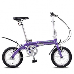ZTBXQ vélo Sports de plein air banlieue ville vélo de route vélo montagne mini vélos pliants léger portable 14 "alliage d'aluminium vélo de banlieue urbain super compact vélo pliable à une vitesse violet oran