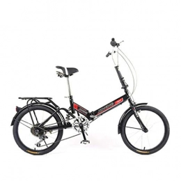 Tbagem-Yjr vélo Tbagem-Yjr Vélo Pliant Filles, 20 Pouces Roues Sport Loisirs Unisexe Adulte Vélo De Ville en Plein Air (Color : Black, Size : 6 Speed)