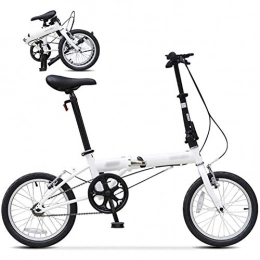 TcooLPE vélo TcooLPE Vélo Pliable 16 Pouces, Vélo de Montagne Pliant, Vélo de Banlieue léger Unisexe, vélo VTT (Color : White)