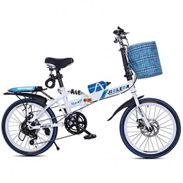 TGhosts vélo TGhosts Pliable vélos, vélos pliants à Vitesse Variable vélo Pliant Étudiant Ultra léger vélo Portable Montagne Damping vélo Hommes et Les Femmes de Type Mini VTT 20inches (Color : Blue)
