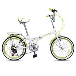 Vlos d'appartement vélo Ultraléger Vélo Pliable Vélos Adultes Vélo À Vitesse Variable Étudiant Vélo 7 Vitesse (Color : Green, Size : 20 inches)