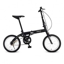 Vlos d'appartement vélo Ultraléger Vélo Portable Vélo Pliable Vélos Adultes Vélos Mini Vélo À Vitesse Variable 6 Vitesses (Color : Black, Size : 16inches)