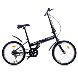 PLLXY vélo Vitesse Unique Vélo Pliant avec 20po Roue, Ultra-léger Portable Vélo Pliable, Adulte Vélos Aluminium Urban Commuter Noir 20po