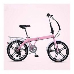 VIVIANE vélo Vlo, , Rose, Mini Vlo Pliant, 7 Vitesses, Absorption Des Chocs, Ultra-lger, 20 Pouces, Variable Portable Speed Bike, Adulte, tudiants, Vlos Femmes, Une Roue ( Color : Pink-a , Size : 20 inches )