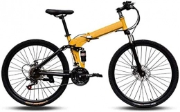 mjj vélo VTT facile à porter - Cadre en acier au carbone - Vitesse variable de 24 pouces - Absorption des chocs - Pliable - A_21 vitesses - EIN_24 vitesses